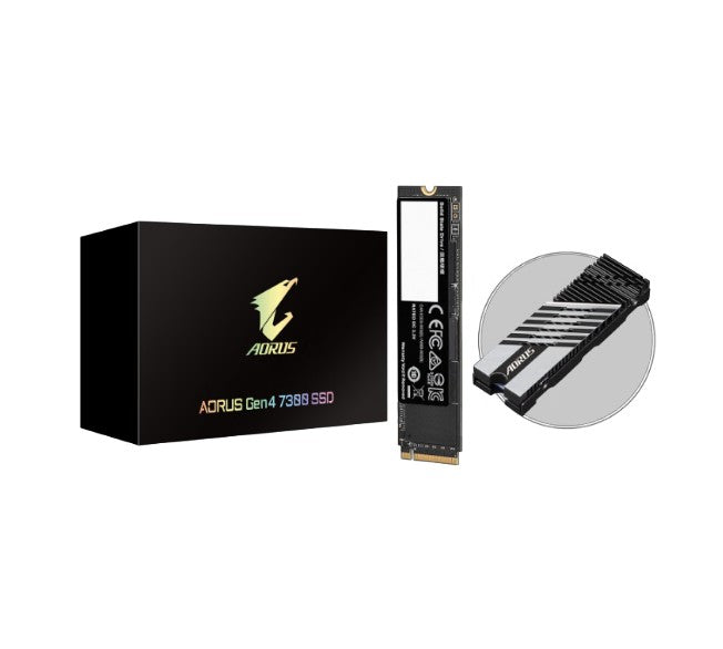 Gigabyte AORUS Gen4 7300 M2 SSD 2TB PCI-Express 4.0 x4, NVMe 1.4, Sequential Read ~7300 MB/s, Sequential Write ~6850 MB/s Gigabyte AORUS Gen4 7300 M2 SSD 2TB PCI-Express 4.0 x4, NVMe 1.4, Sequential Read ~7300 MB/s, Sequential Write ~6850 MB/s